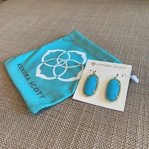 Kendra Scott Elle Gold Drop Earrings Turquoise